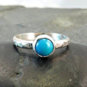 Turquoise and Silver Arrow Ring - Size 7.5 -  December Birthstone Jewelry